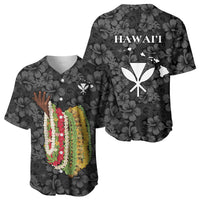 Hawaii Lei Kamehameha Baseball Jersey Ele'ele Seamless Pattern Hibiscus Flower