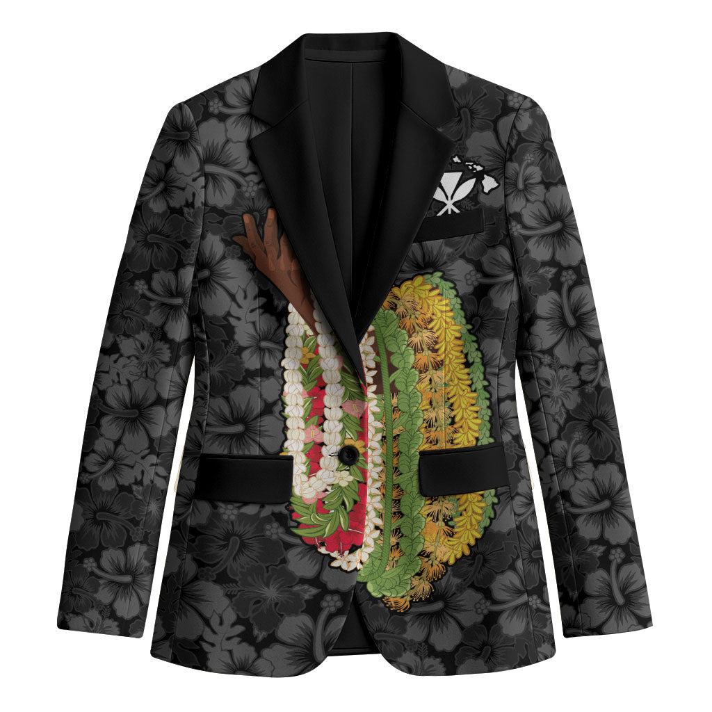 Hawaii Lei Kamehameha Blazer Ele'ele Seamless Pattern Hibiscus Flower