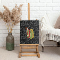 Hawaii Lei Kamehameha Canvas Wall Art Ele'ele Seamless Pattern Hibiscus Flower