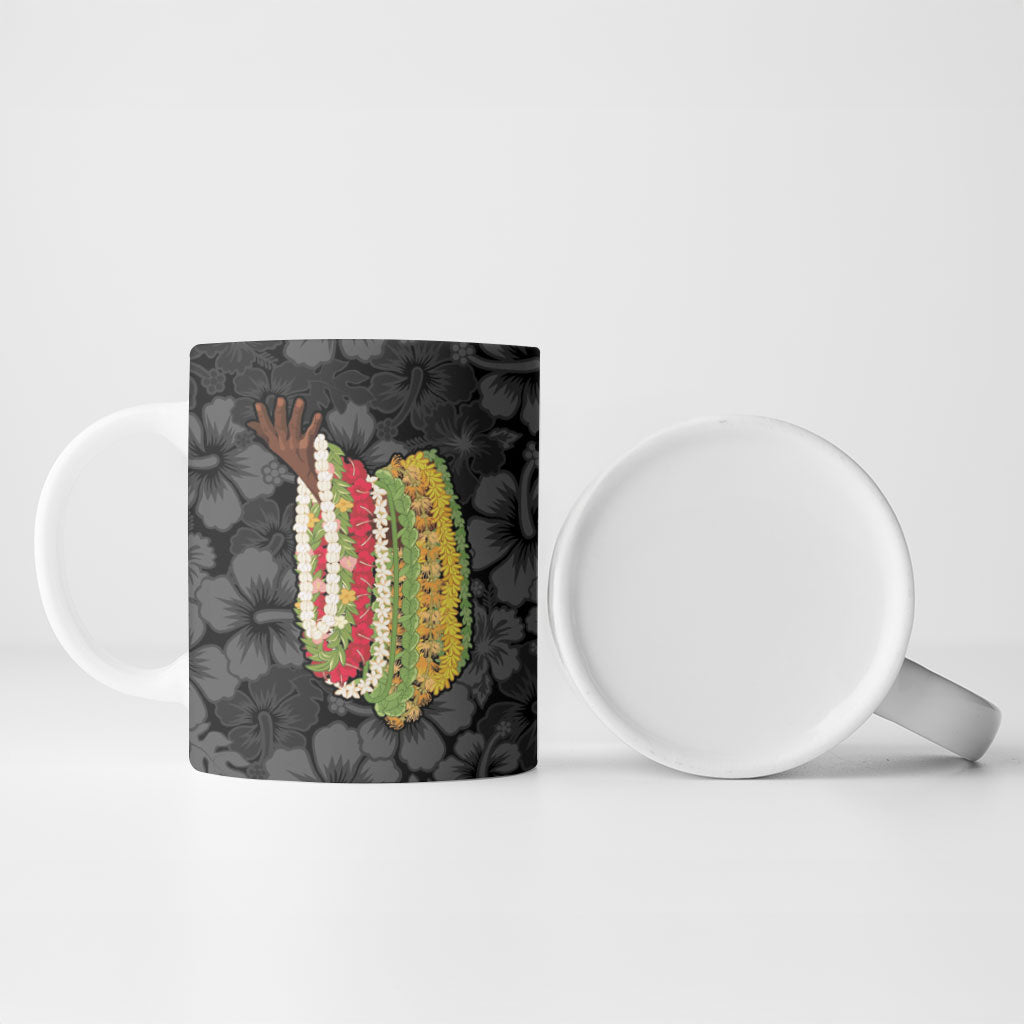Hawaii Lei Kamehameha Ceramic Mug Ele'ele Seamless Pattern Hibiscus Flower