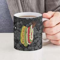 Hawaii Lei Kamehameha Ceramic Mug Ele'ele Seamless Pattern Hibiscus Flower