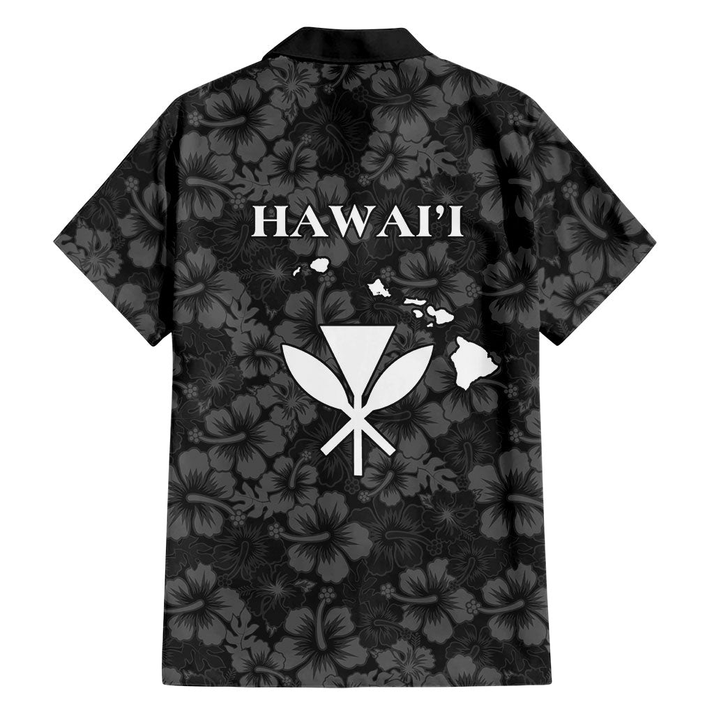 Hawaii Lei Kamehameha Family Matching Off Shoulder Maxi Dress and Hawaiian Shirt Ele'ele Seamless Pattern Hibiscus Flower
