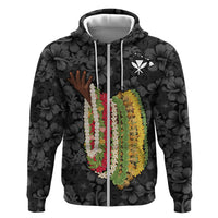 Hawaii Lei Kamehameha Hoodie Ele'ele Seamless Pattern Hibiscus Flower