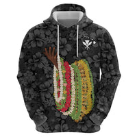 Hawaii Lei Kamehameha Hoodie Ele'ele Seamless Pattern Hibiscus Flower