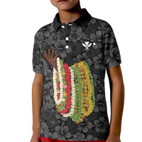 Hawaii Lei Kamehameha Kid Polo Shirt Ele'ele Seamless Pattern Hibiscus Flower