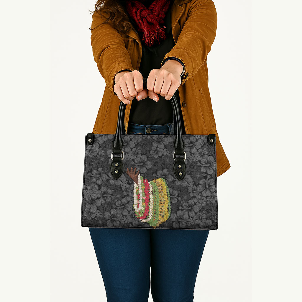 Hawaii Lei Kamehameha Leather Bag Ele'ele Seamless Pattern Hibiscus Flower