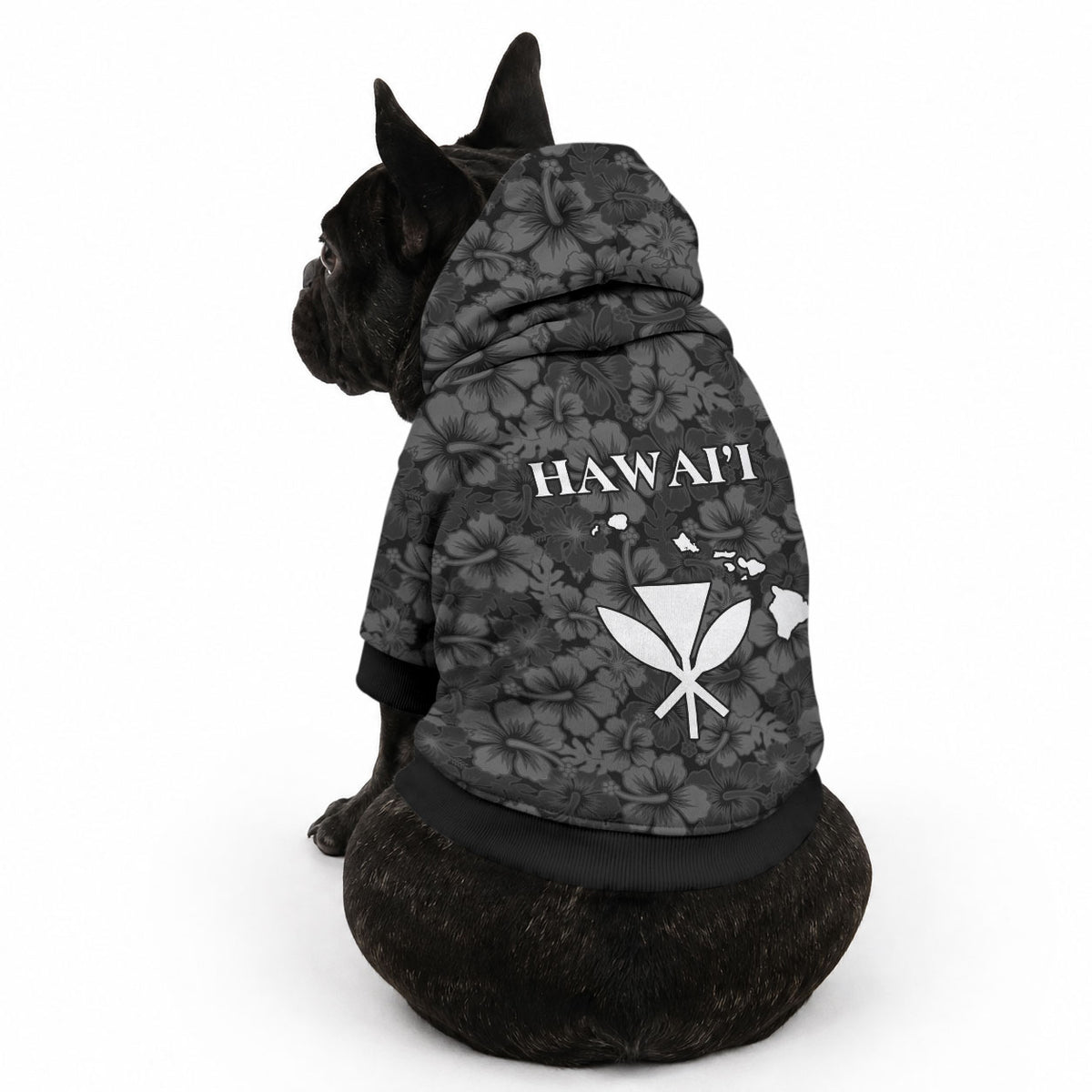Hawaii Lei Kamehameha Pet Hoodie Ele'ele Seamless Pattern Hibiscus Flower LT9 - Polynesian Pride