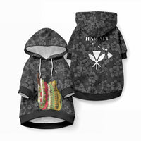 Hawaii Lei Kamehameha Pet Hoodie Ele'ele Seamless Pattern Hibiscus Flower LT9 Pullover Black - Polynesian Pride