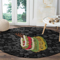 Hawaii Lei Kamehameha Round Carpet Ele'ele Seamless Pattern Hibiscus Flower