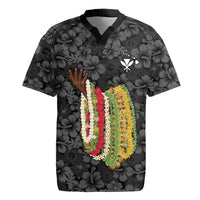 Hawaii Lei Kamehameha Rugby Jersey Ele'ele Seamless Pattern Hibiscus Flower