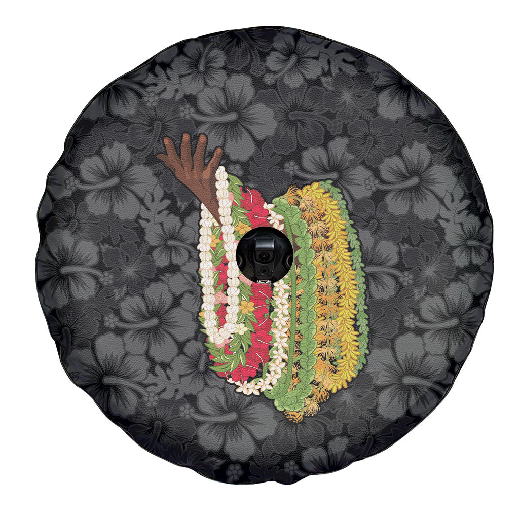 Hawaii Lei Kamehameha Spare Tire Cover Ele'ele Seamless Pattern Hibiscus Flower