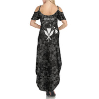 Hawaii Lei Kamehameha Summer Maxi Dress Ele'ele Seamless Pattern Hibiscus Flower