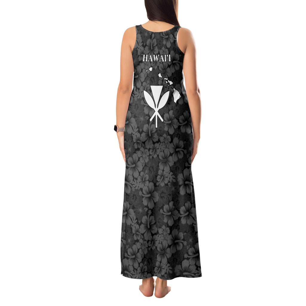 Hawaii Lei Kamehameha Tank Maxi Dress Ele'ele Seamless Pattern Hibiscus Flower