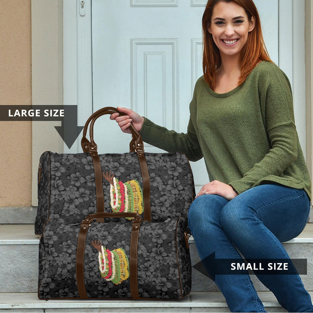 Hawaii Lei Kamehameha Travel Bag Ele'ele Seamless Pattern Hibiscus Flower