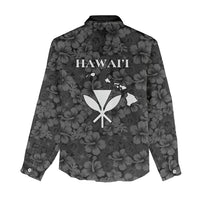 Hawaii Lei Kamehameha Women Casual Shirt Ele'ele Seamless Pattern Hibiscus Flower