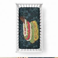 Hawaii Lei Kamehameha Baby Bed Cover Uliuli Seamless Pattern Hibiscus Flower LT9 28 × 52 in Blue - Polynesian Pride