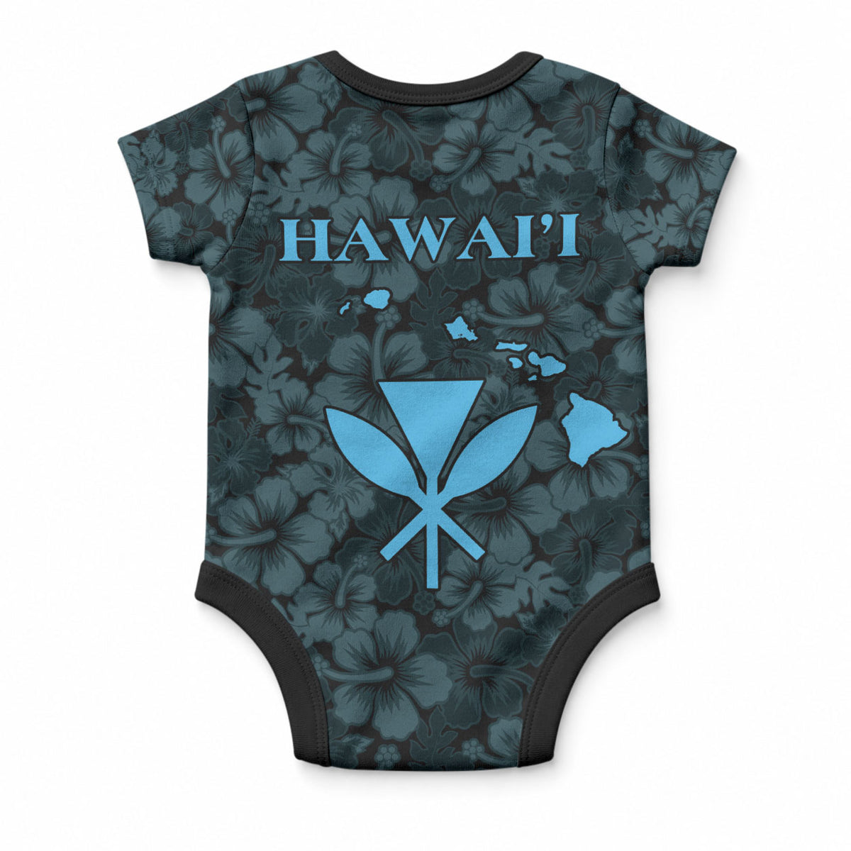 Hawaii Lei Kamehameha Baby Onesie Uliuli Seamless Pattern Hibiscus Flower LT9 - Polynesian Pride