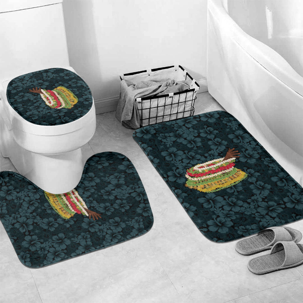 Hawaii Lei Kamehameha Bathroom Set Uliuli Seamless Pattern Hibiscus Flower