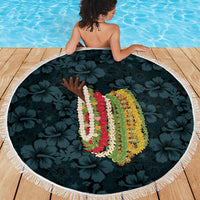 Hawaii Lei Kamehameha Beach Blanket Uliuli Seamless Pattern Hibiscus Flower