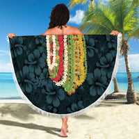 Hawaii Lei Kamehameha Beach Blanket Uliuli Seamless Pattern Hibiscus Flower