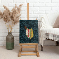 Hawaii Lei Kamehameha Canvas Wall Art Uliuli Seamless Pattern Hibiscus Flower