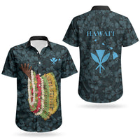 Hawaii Lei Kamehameha Couples Matching Mermaid Dress and Hawaiian Shirt Uliuli Seamless Pattern Hibiscus Flower LT9 - Polynesian Pride