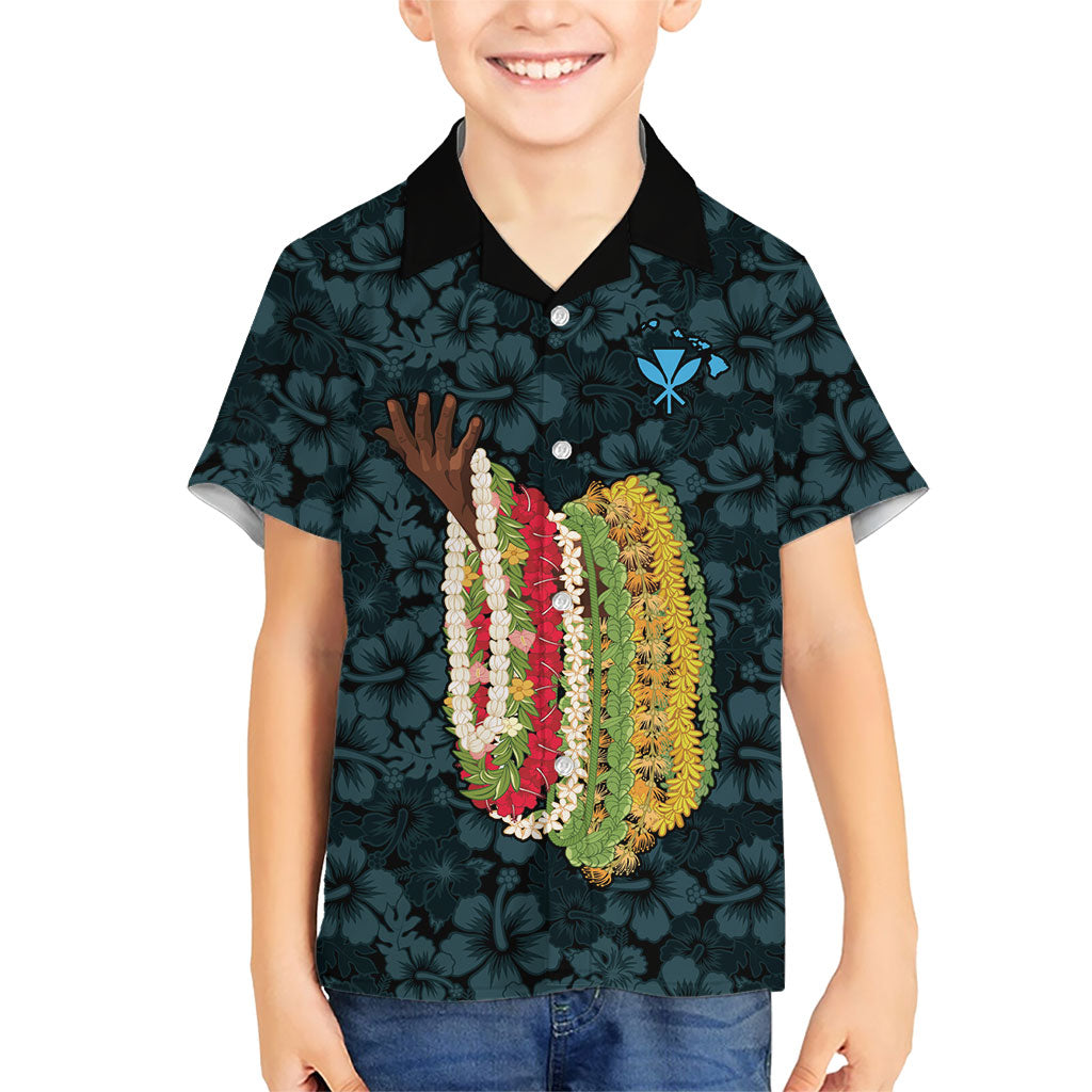 Hawaii Lei Kamehameha Family Matching Puletasi and Hawaiian Shirt Uliuli Seamless Pattern Hibiscus Flower