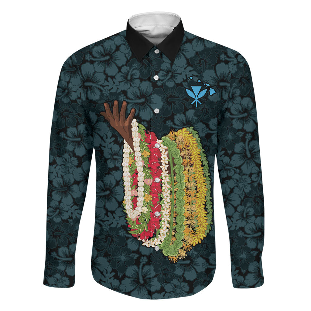 Hawaii Lei Kamehameha Family Matching Summer Maxi Dress and Hawaiian Shirt Uliuli Seamless Pattern Hibiscus Flower