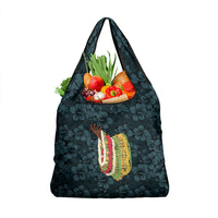Hawaii Lei Kamehameha Grocery Bag Uliuli Seamless Pattern Hibiscus Flower