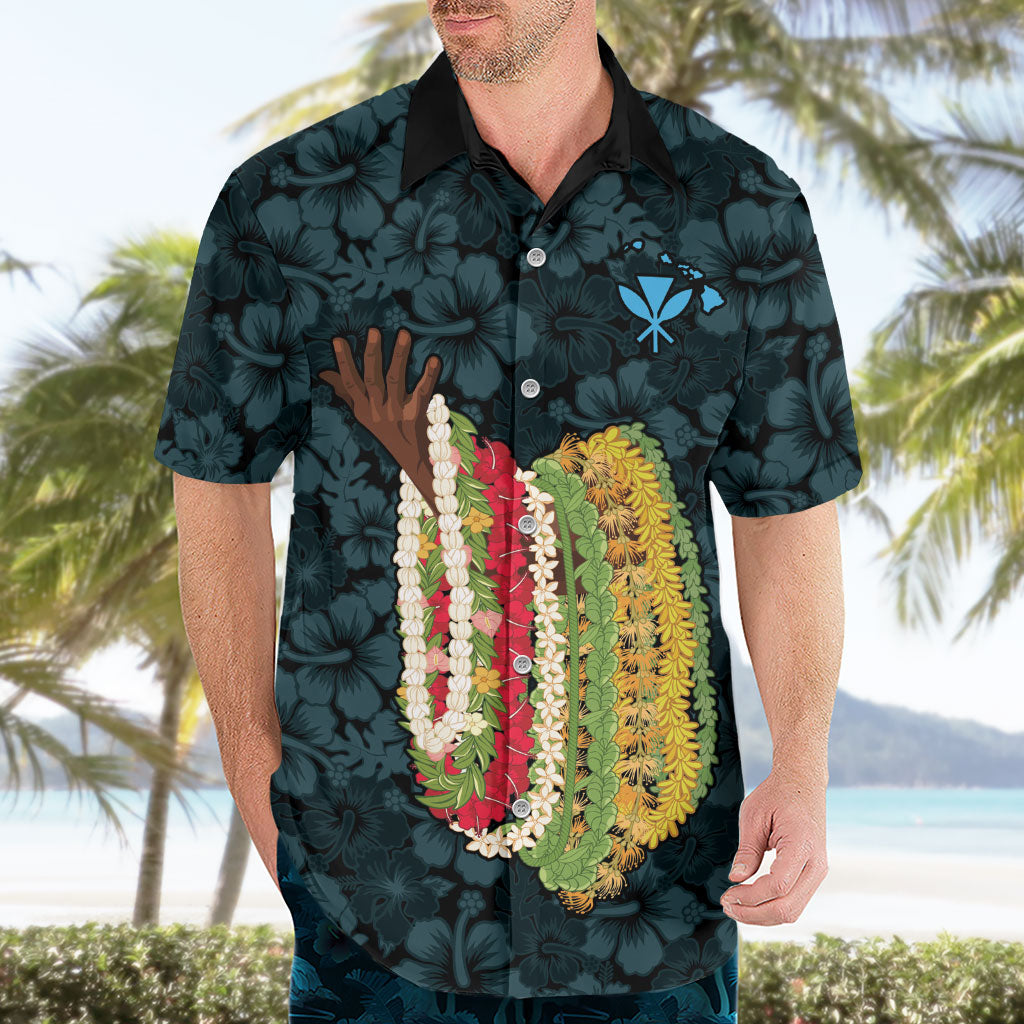 Hawaii Lei Kamehameha Hawaiian Shirt Uliuli Seamless Pattern Hibiscus Flower
