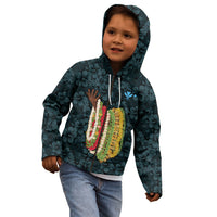 Hawaii Lei Kamehameha Kid Hoodie Uliuli Seamless Pattern Hibiscus Flower