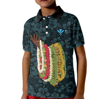 Hawaii Lei Kamehameha Kid Polo Shirt Uliuli Seamless Pattern Hibiscus Flower