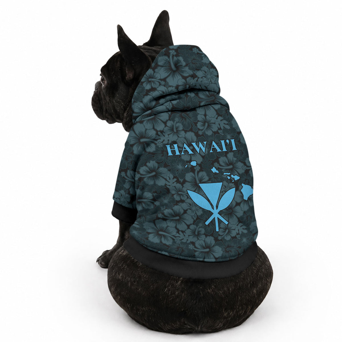 Hawaii Lei Kamehameha Pet Hoodie Uliuli Seamless Pattern Hibiscus Flower LT9 - Polynesian Pride