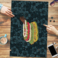 Hawaii Lei Kamehameha Puzzle Uliuli Seamless Pattern Hibiscus Flower
