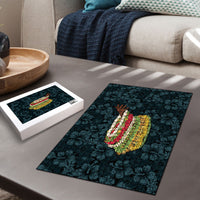 Hawaii Lei Kamehameha Puzzle Uliuli Seamless Pattern Hibiscus Flower