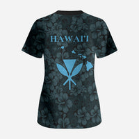 Hawaii Lei Kamehameha Scrub Top Uliuli Seamless Pattern Hibiscus Flower