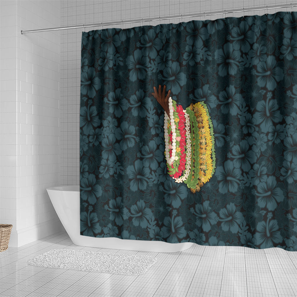 Hawaii Lei Kamehameha Shower Curtain Uliuli Seamless Pattern Hibiscus Flower
