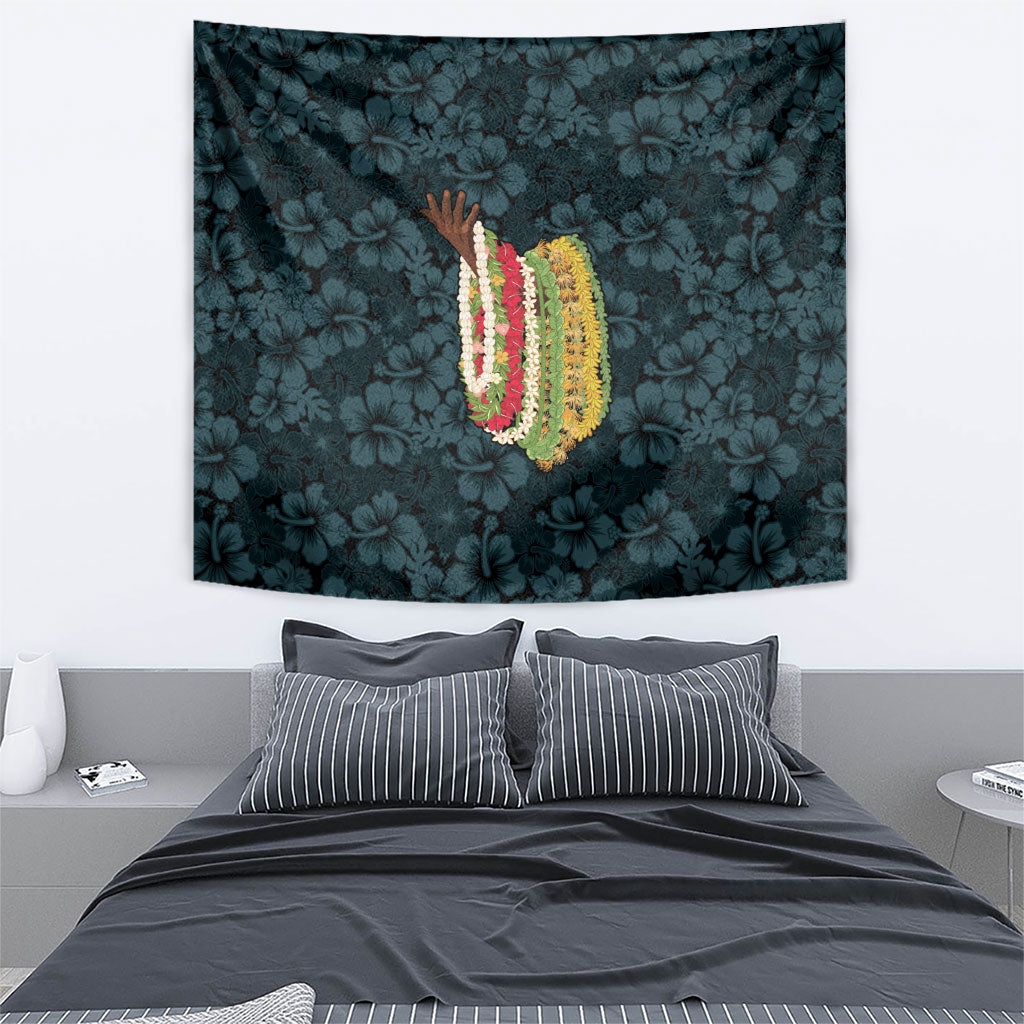 Hawaii Lei Kamehameha Tapestry Uliuli Seamless Pattern Hibiscus Flower