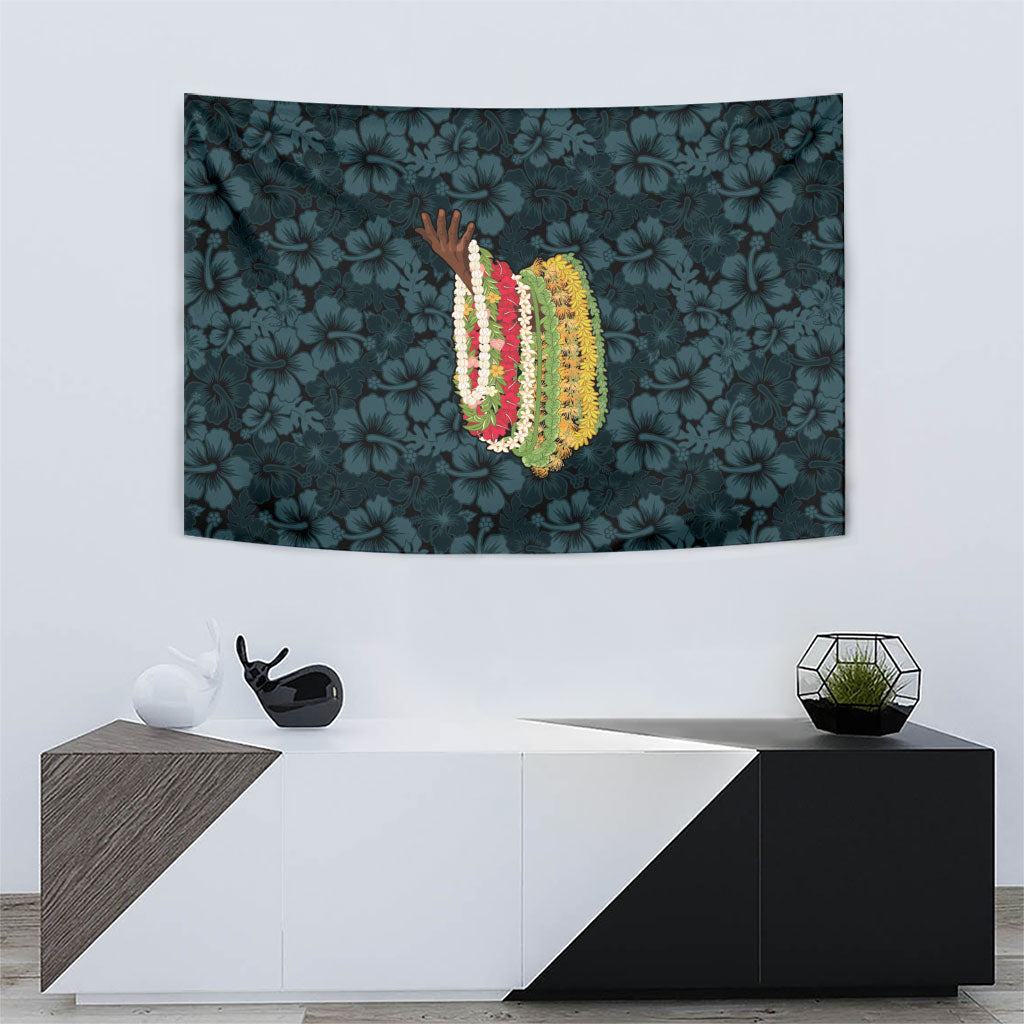 Hawaii Lei Kamehameha Tapestry Uliuli Seamless Pattern Hibiscus Flower