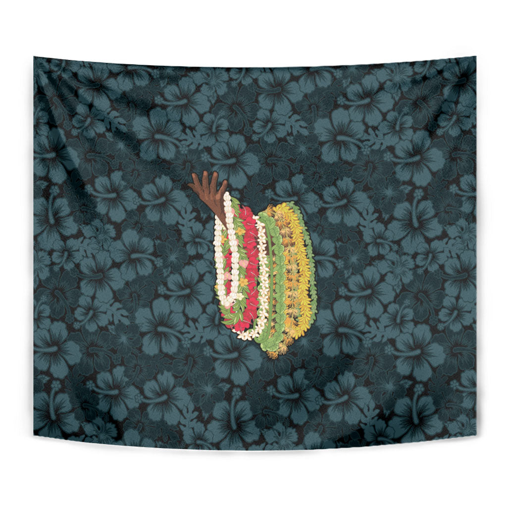 Hawaii Lei Kamehameha Tapestry Uliuli Seamless Pattern Hibiscus Flower