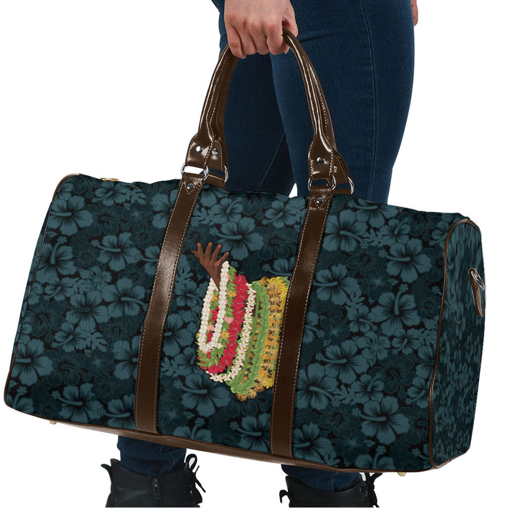 Hawaii Lei Kamehameha Travel Bag Uliuli Seamless Pattern Hibiscus Flower
