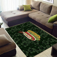 Hawaii Lei Kamehameha Area Rug Oma'oma'o Seamless Pattern Hibiscus Flower