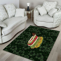 Hawaii Lei Kamehameha Area Rug Oma'oma'o Seamless Pattern Hibiscus Flower