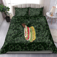 Hawaii Lei Kamehameha Bedding Set Oma'oma'o Seamless Pattern Hibiscus Flower