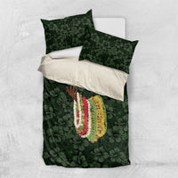 Hawaii Lei Kamehameha Bedding Set Oma'oma'o Seamless Pattern Hibiscus Flower