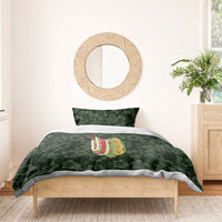 Hawaii Lei Kamehameha Bedding Set Oma'oma'o Seamless Pattern Hibiscus Flower