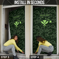 Hawaii Lei Kamehameha Door Cover Oma'oma'o Seamless Pattern Hibiscus Flower