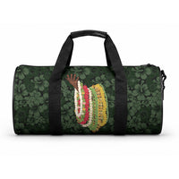 Hawaii Lei Kamehameha Duffle Bag Oma'oma'o Seamless Pattern Hibiscus Flower LT9 One size Green - Polynesian Pride