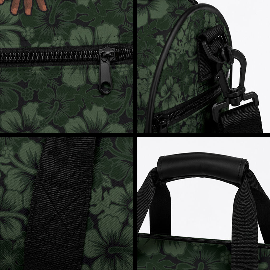 Hawaii Lei Kamehameha Duffle Bag Oma'oma'o Seamless Pattern Hibiscus Flower LT9 - Polynesian Pride