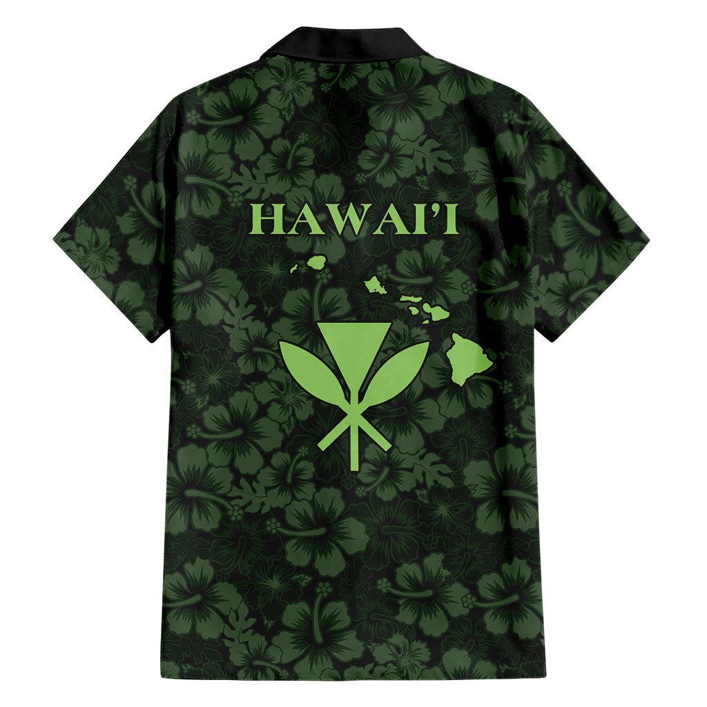 Hawaii Lei Kamehameha Family Matching Off Shoulder Maxi Dress and Hawaiian Shirt Oma'oma'o Seamless Pattern Hibiscus Flower LT9 - Polynesian Pride